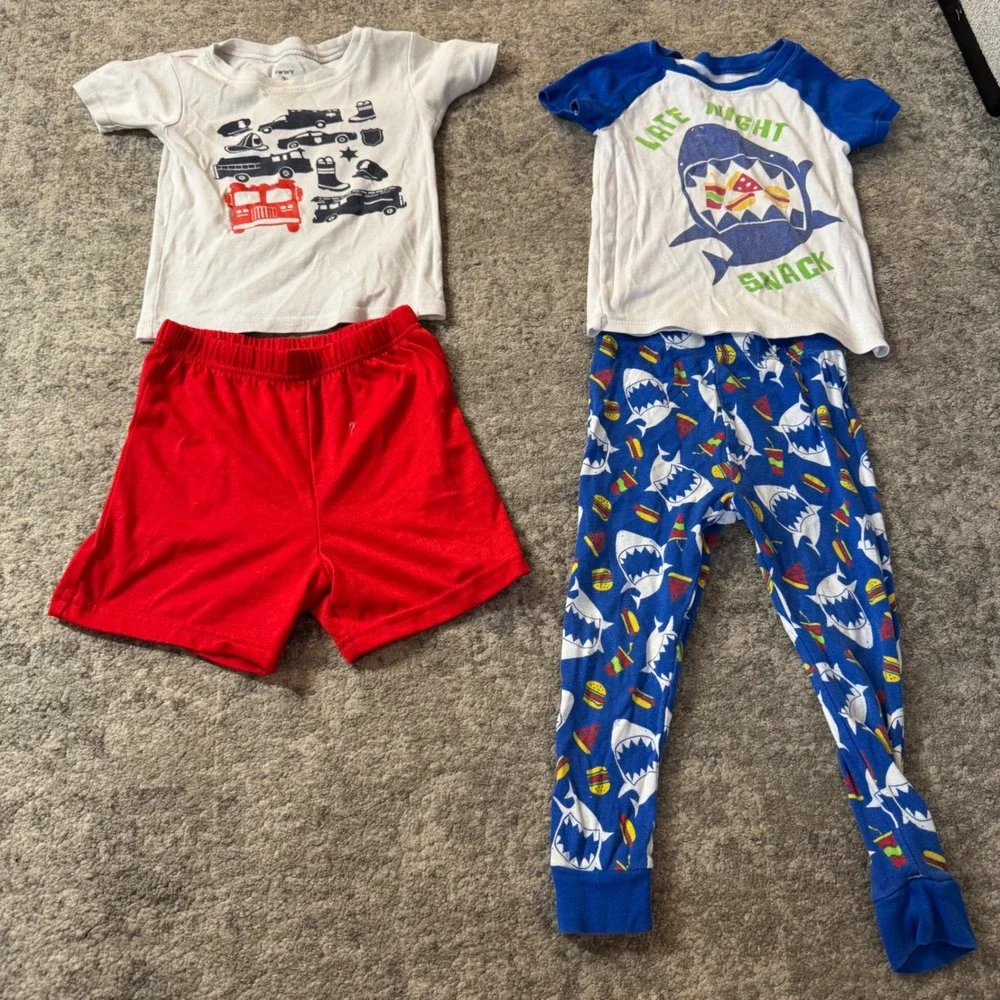 Boys Pajama 11pc Lot 3T‎ Mickey Spidey Shark Carters Disney Summer Lightweight